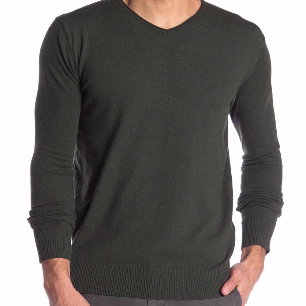 XRAY V-Neck Olive Sweater